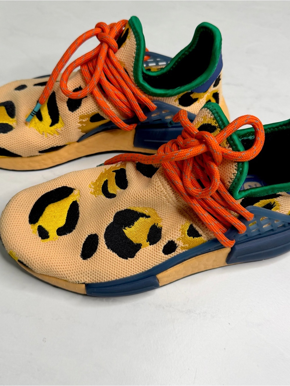 adidas Mens NMD Hu Pharrell Williams Animal Print Amber Sneakers